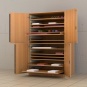 Papierschrank, 166 cm hoch, 111x81 cm (B/T), 12 Schubladen, 4 Türen, 